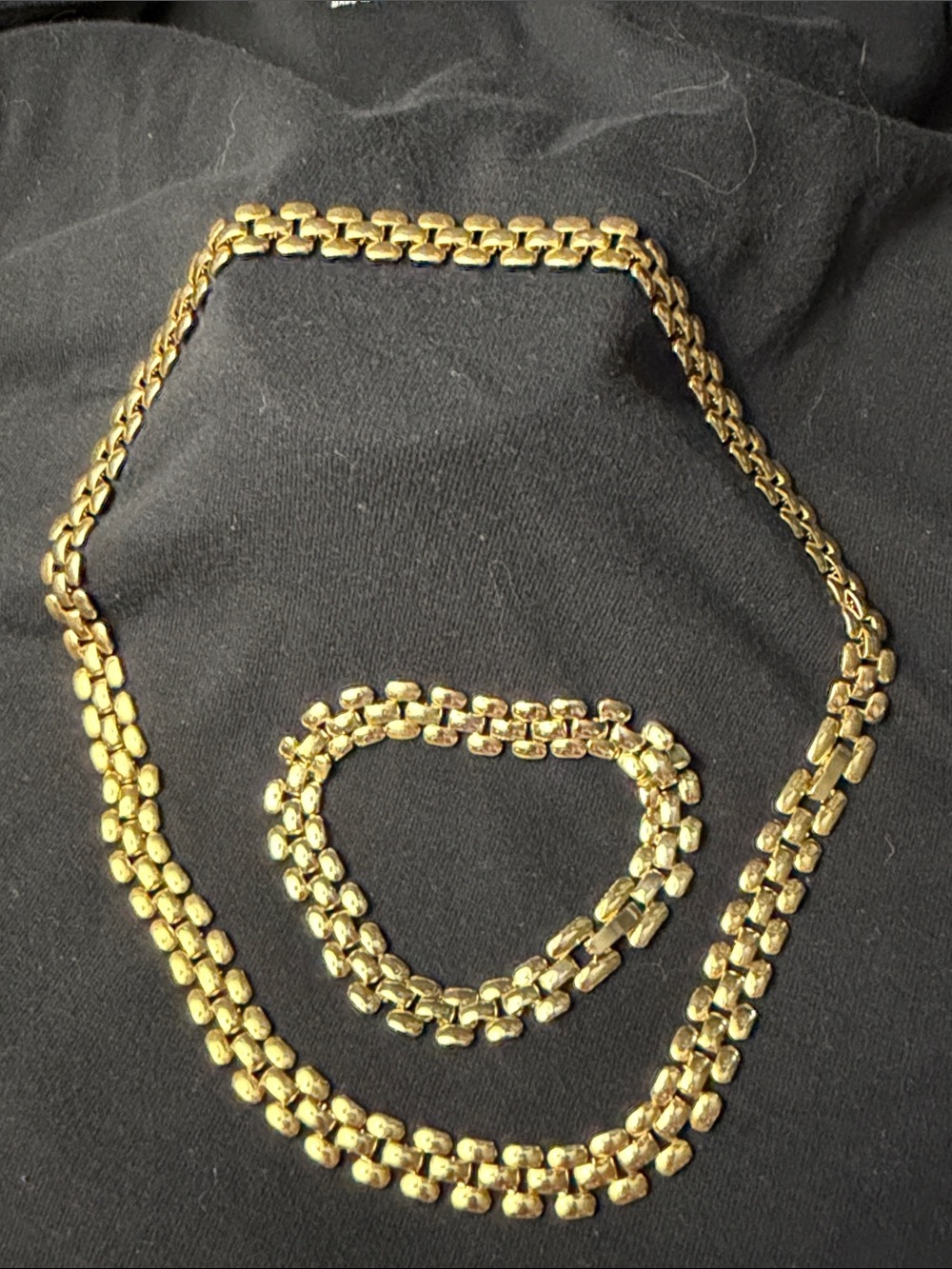 Vintage Panther link necklace and bracelet set